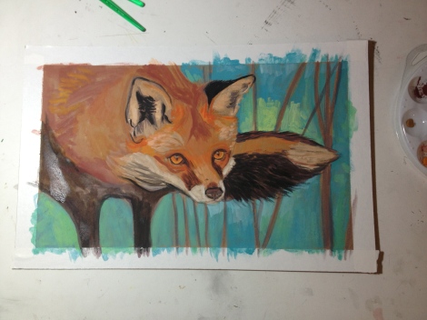 Fox painting for Alexis (sans spectacles)